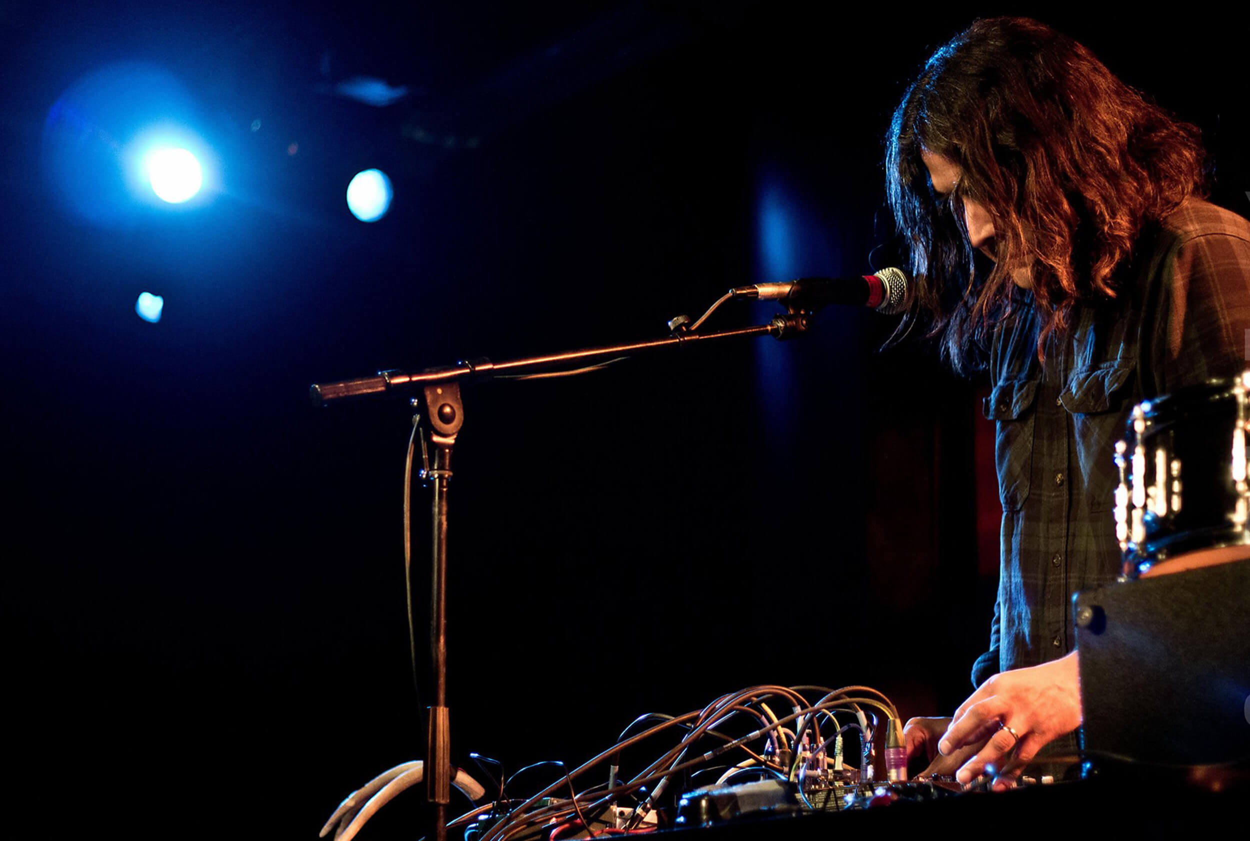Raven Chacon performing electronics