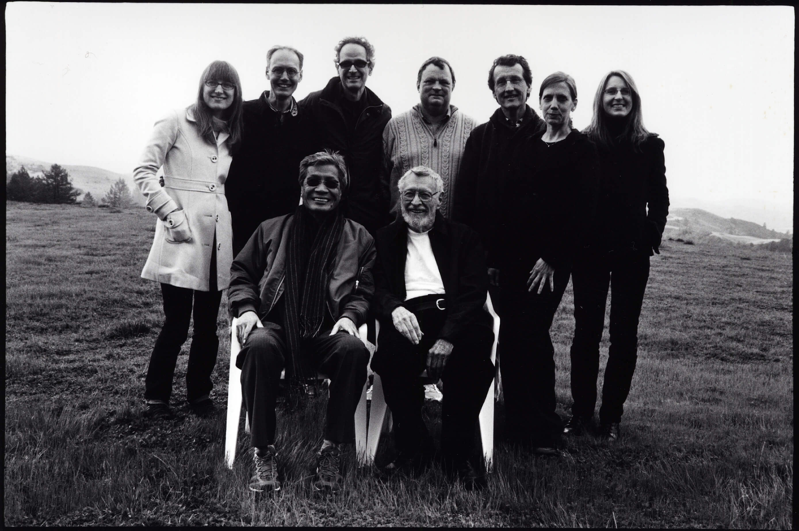 front (from left to right) Adam Fong, Chinary Ung, Ben Johnston; Back: Catherine Lamb, Michael Harrison, Charles Amirkhanian, Chico Mello, Bent Sørensen, John Schneider, Linda Catlin Smith, Dobromiła Jaskot, Jim Newman