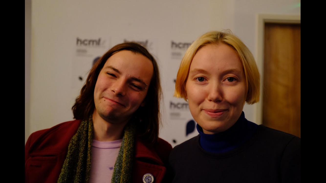 Liam Herb with Ellen Arkbro at the Huddersfield Contemporary Music Festival (2019)
