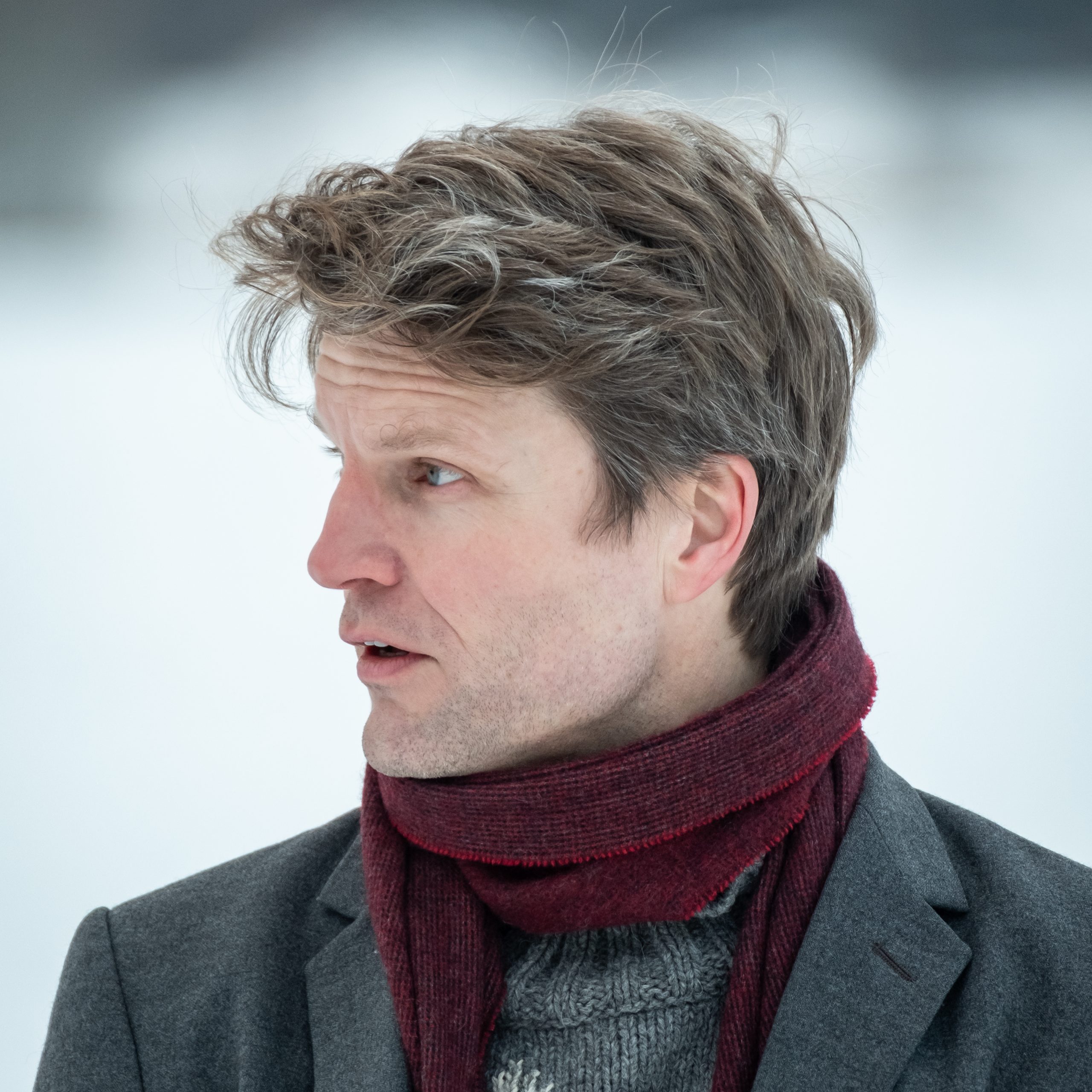 Eivind Buene with snowy background