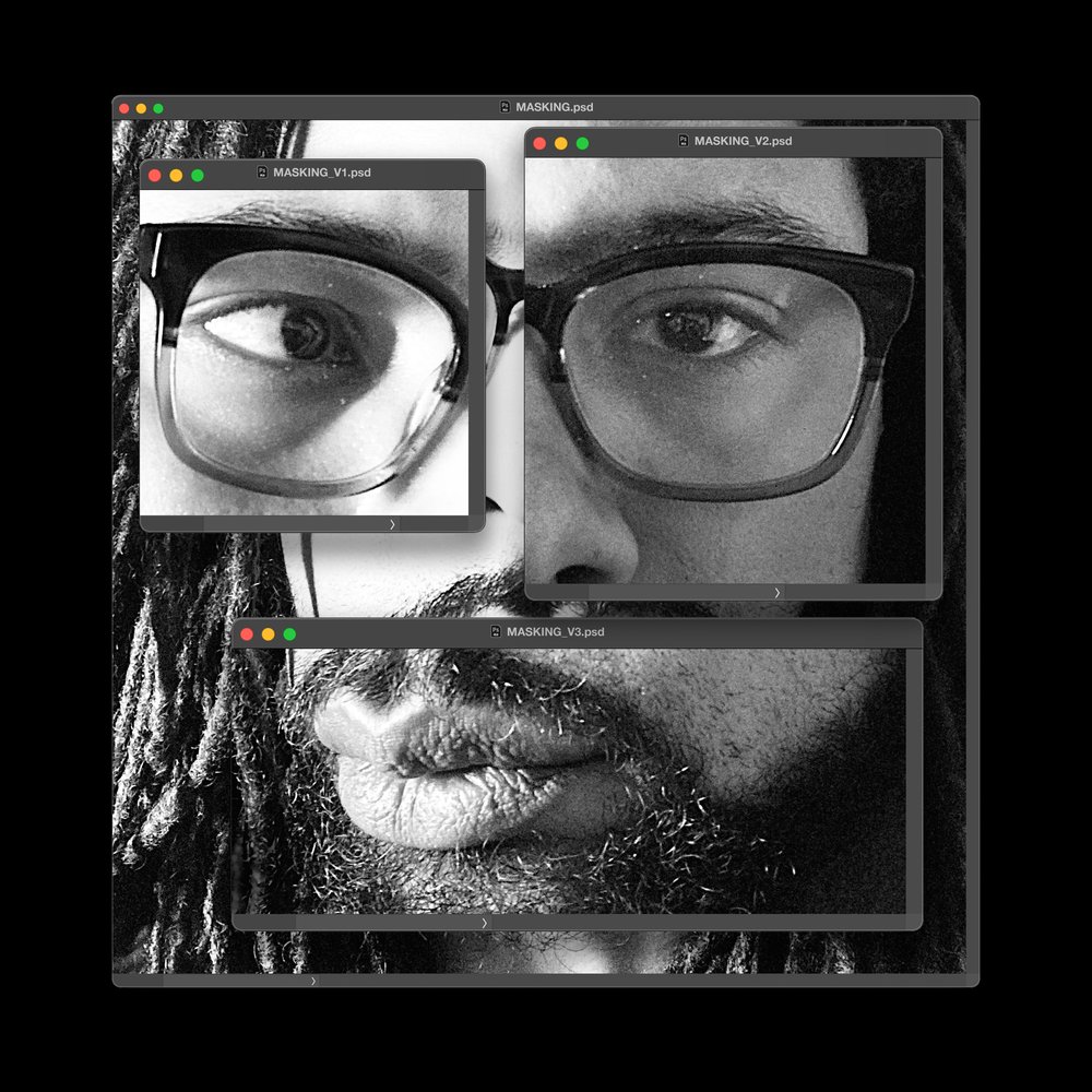 Image of Joel St. Julien mediated by computer popup windows.