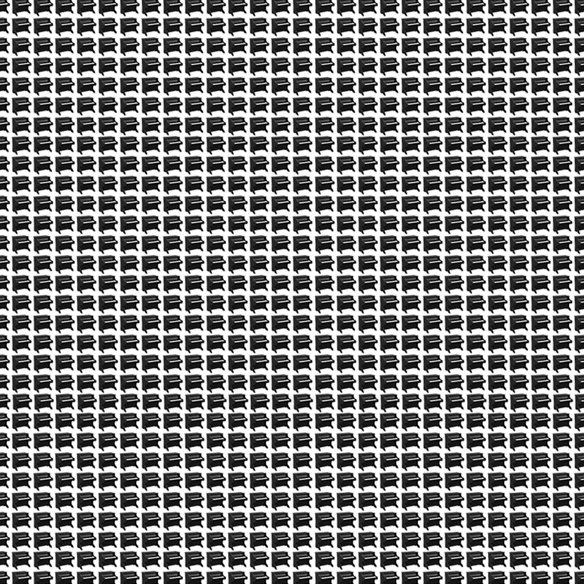 Toy, Toy, Toy A grid of tiny toy pianos with a white background.