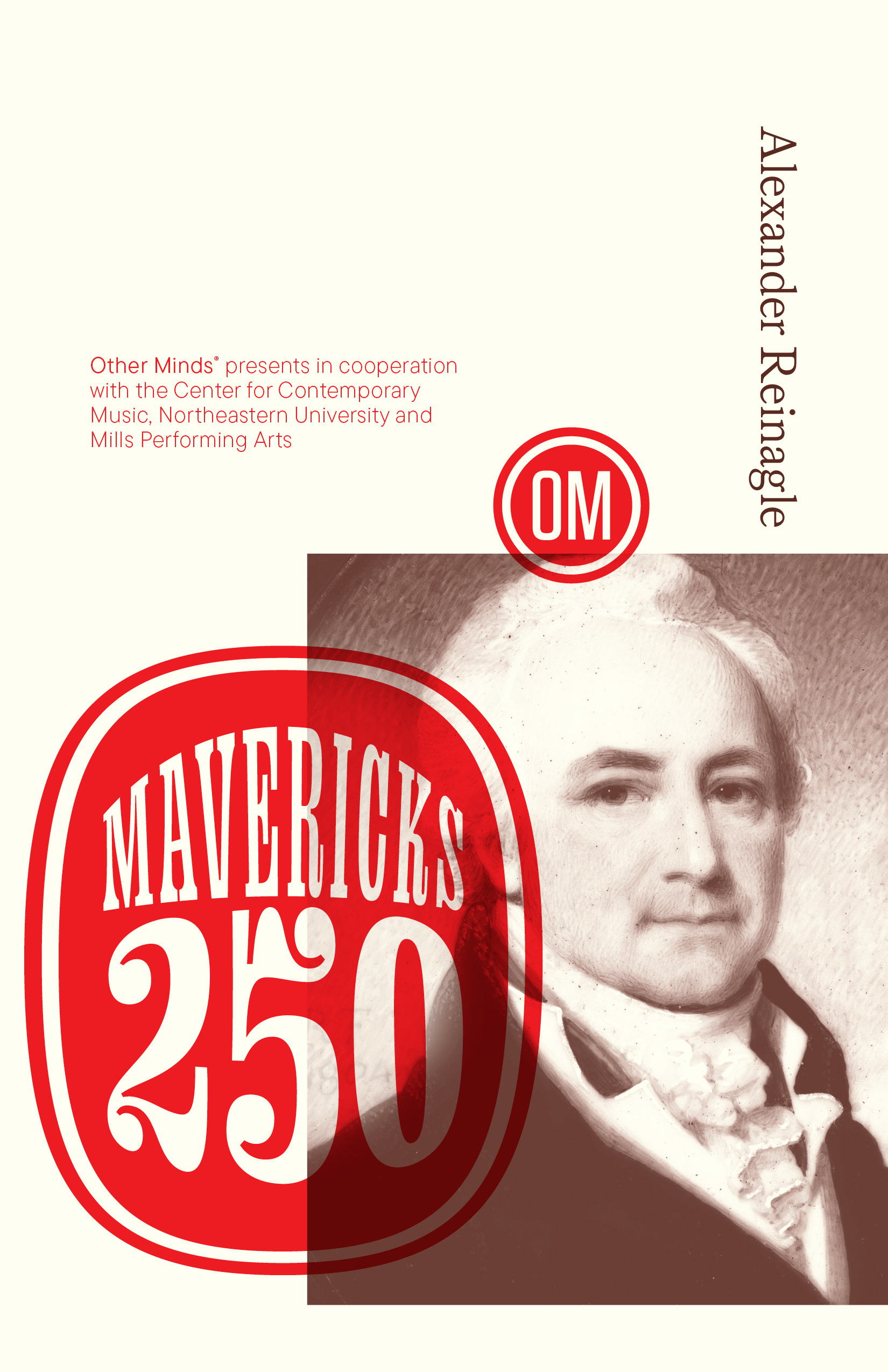 The cover for a program booklet featuring Alexander Reinagle.