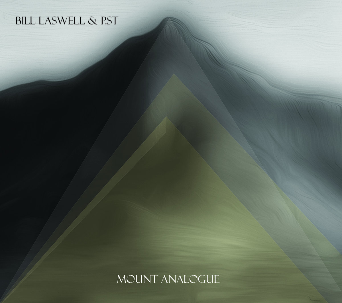 Triangles become a mountain in an image that is a record cover.