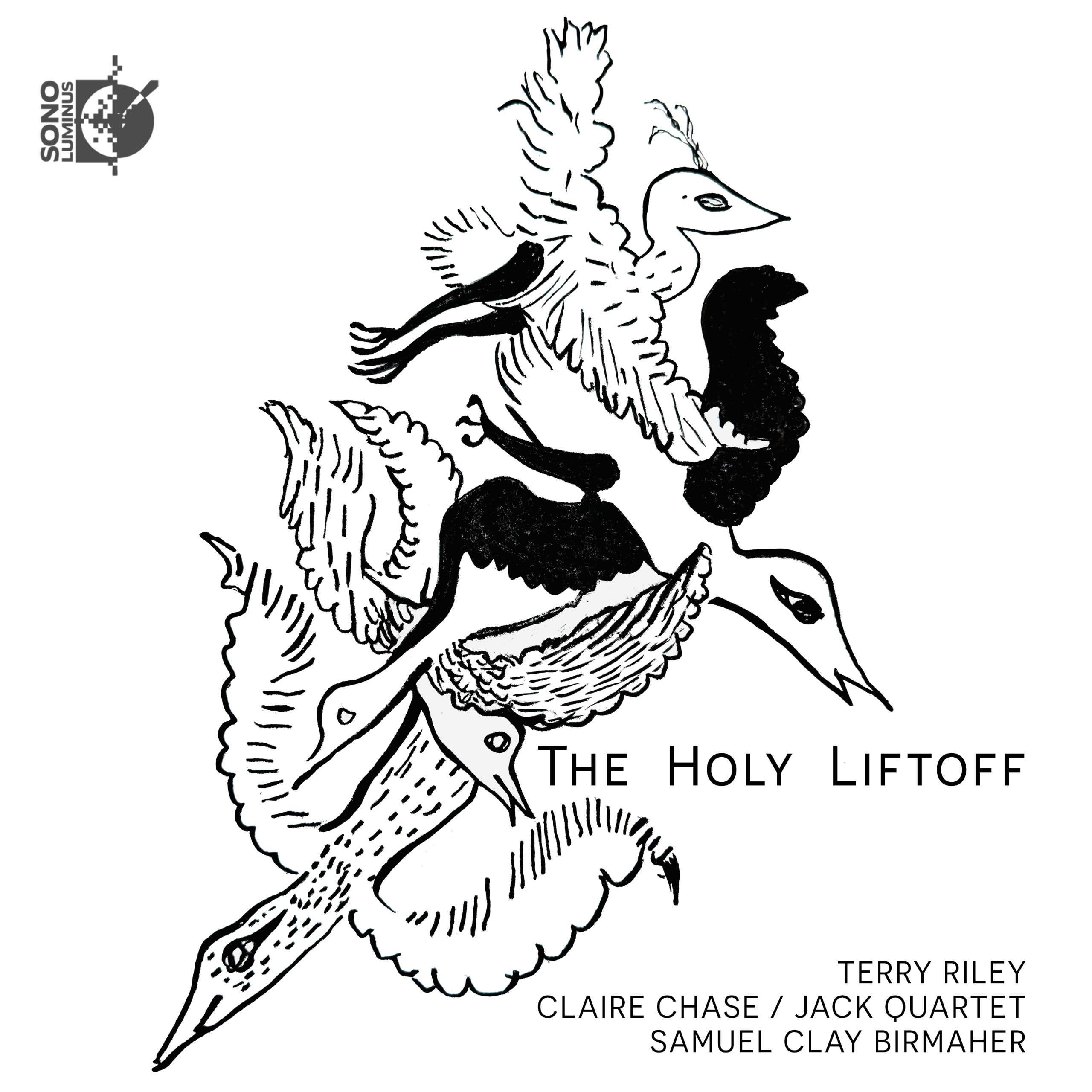 The cover of a cd that has birds drawn in black and text.