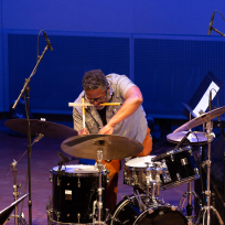 Gerald Cleaver playing drums.