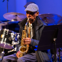 Roscoe Mitchell playing saxophone.