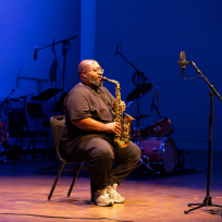 Darius Jones playing saxophone