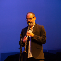 Ben Goldberg playing clarinet.